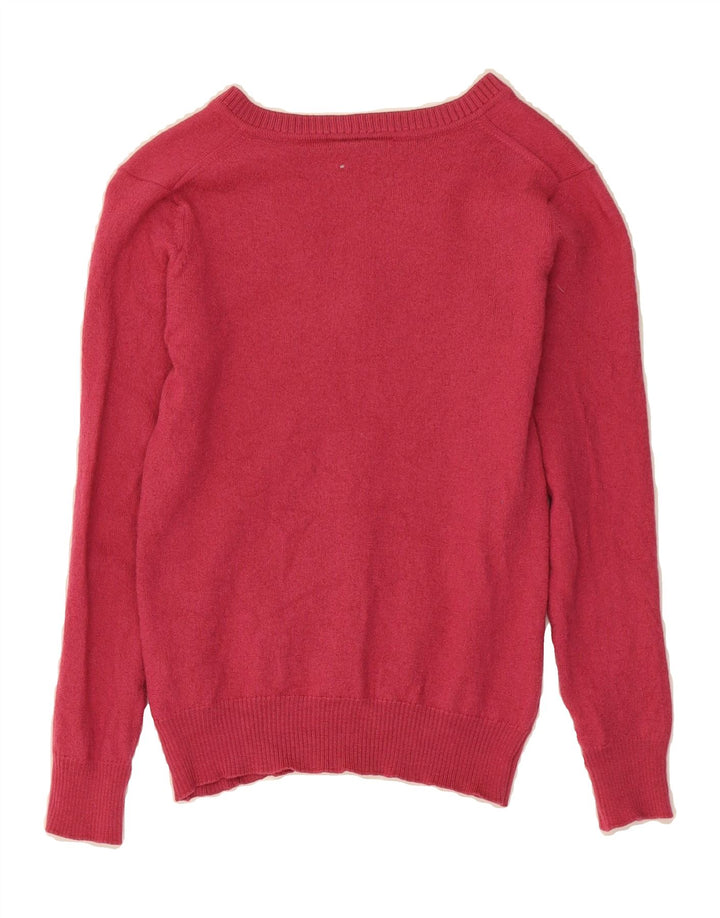 LACOSTE Womens Crop V-Neck Jumper Sweater Size 38 Medium Pink Vintage Lacoste and Second-Hand Lacoste from Messina Hembry 