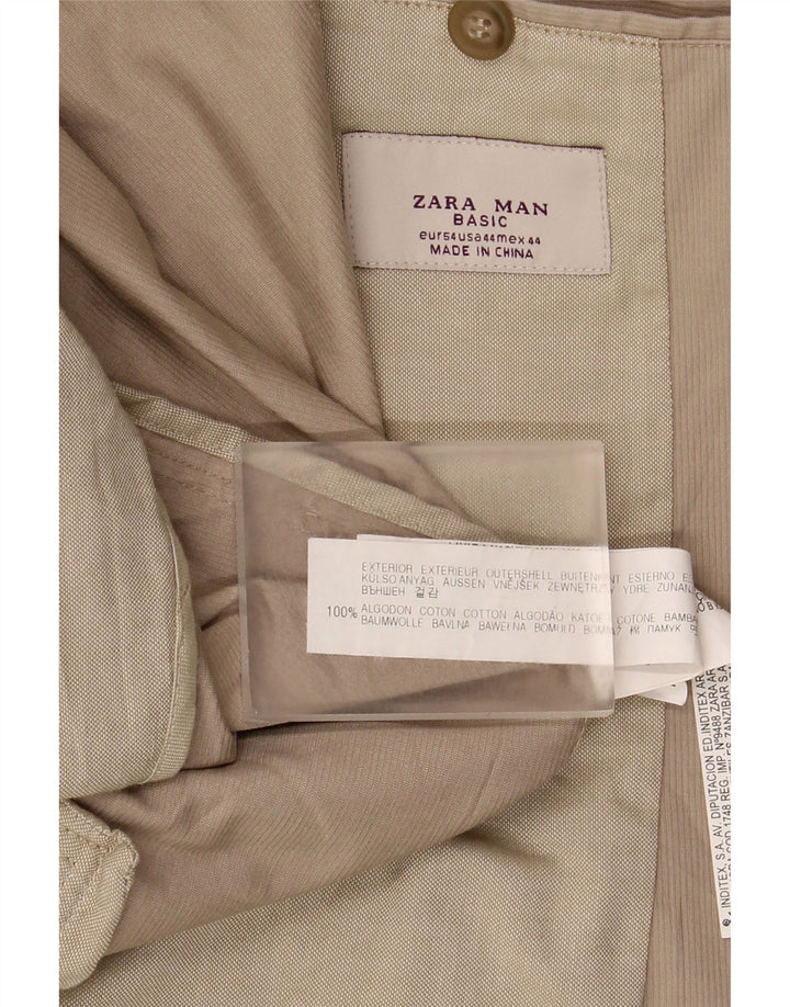 ZARA Ανδρικό σακάκι μπλέιζερ με 2 κουμπιά EU 54 XL Μπεζ βαμβακερό