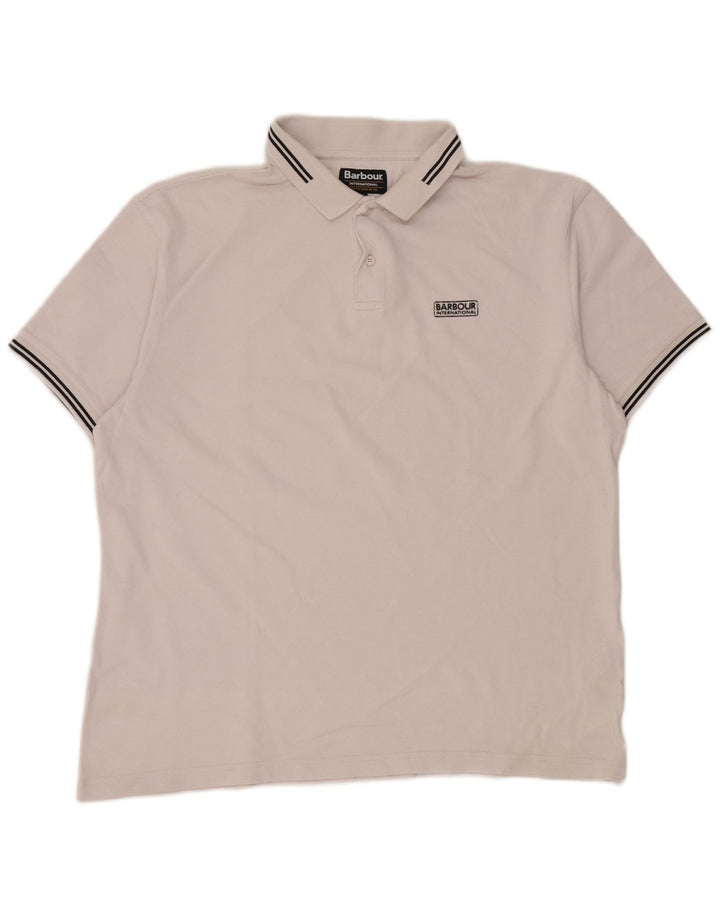 BARBOUR Ανδρικό Πόλο Μπλουζάκι 2XL Λευκό Βαμβακερό ριγέ