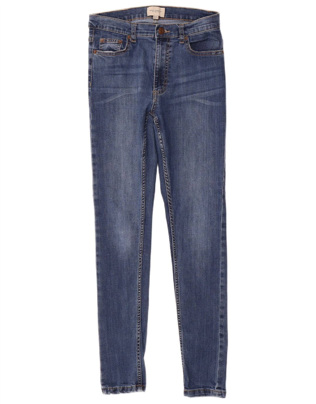 ΓΑΛΛΙΚΗ ΣΥΝΔΕΣΗ Γυναικεία Skinny Jeans UK 10 Small W28 L29 Blue Cotton