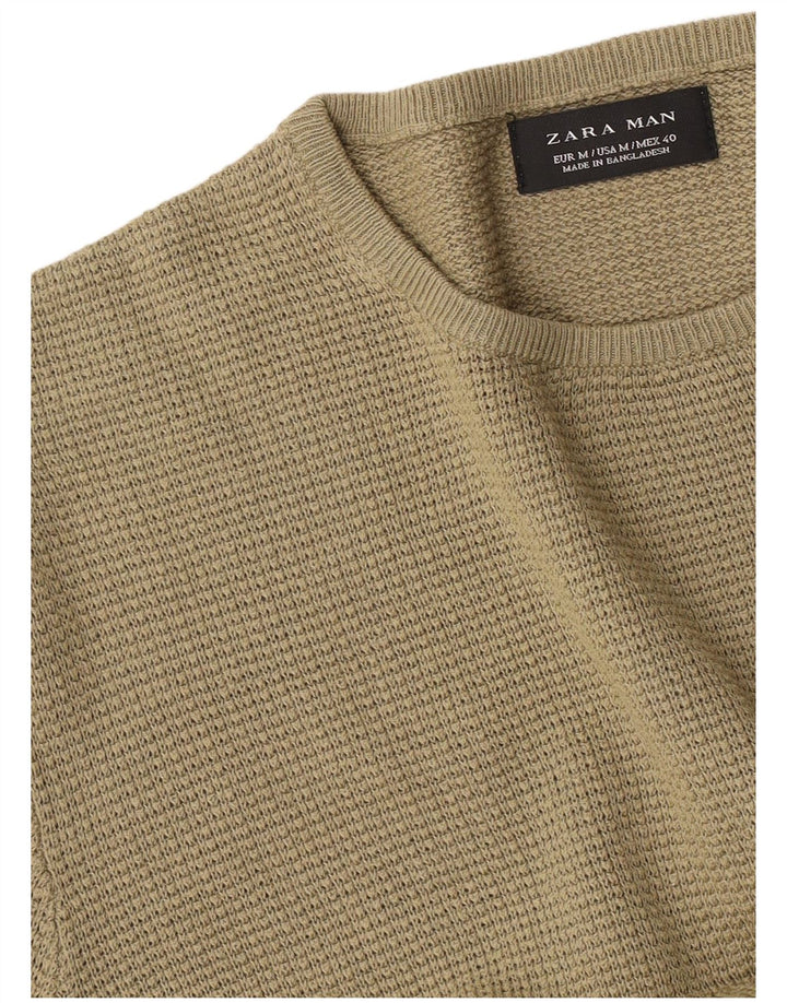 Ανδρικό πουλόβερ Zara Crew Neck Jumper Medium Khaki