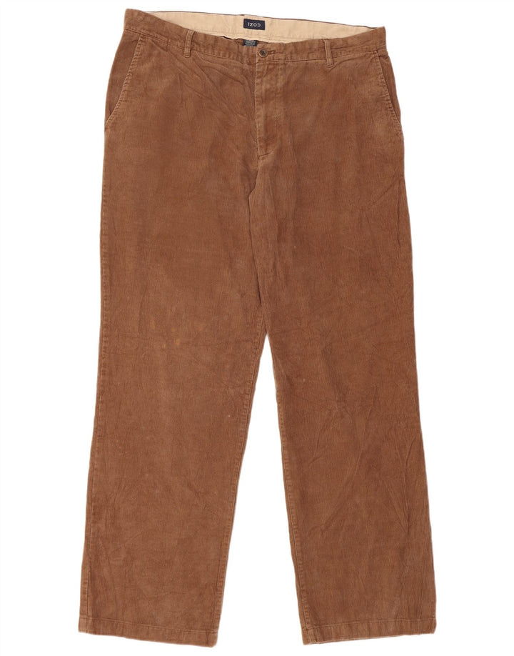 Ανδρικό ίσιο κοτλέ παντελόνι IZOD W38 L34 Καφέ Βαμβακερό