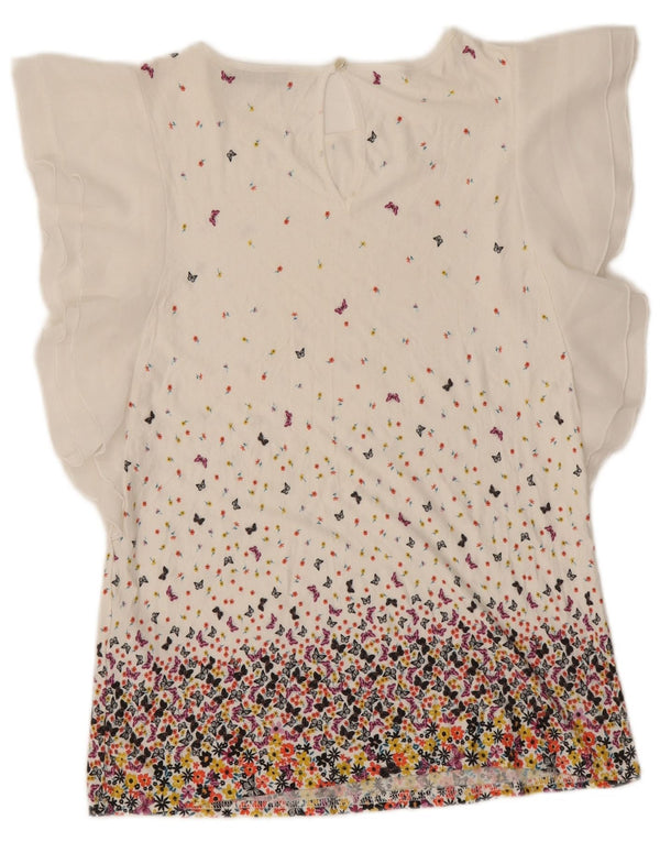 Γυναικεία μπλούζα Oasis Top UK 10 Small White Floral Viscose Butterfly