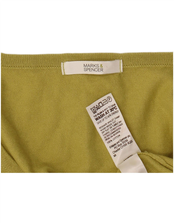Marks & Spencer Γυναικείο πουλόβερ με κοντό μανίκι ζακέτα UK 14 μεσαίο κίτρινο
