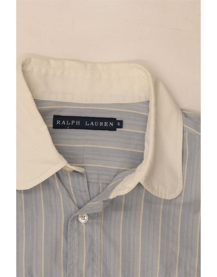 Ralph Lauren Γυναικείο πουλόβερ Πουκάμισο US 6 μεσαίου μπλε ριγέ βαμβακερό