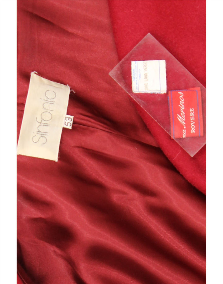 Vintage Γυναικείο Oversized Πανωφόρι IT 53 2XL Κόκκινο Μαλλί