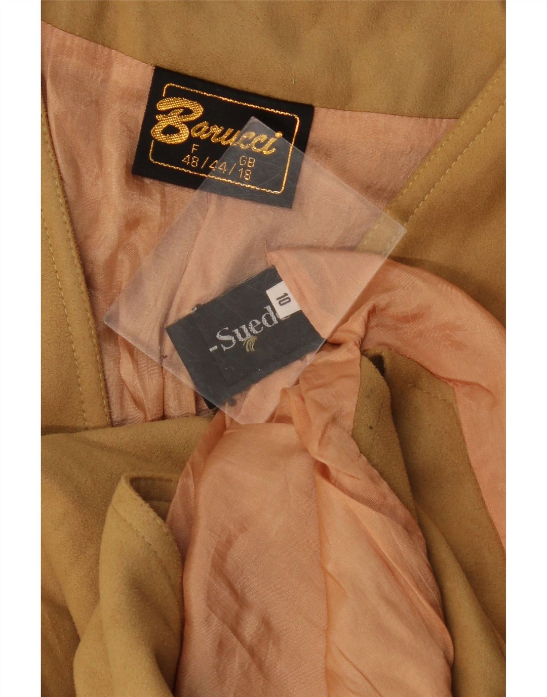 VINTAGE Γυναικείο Suede Gilet UK 18 XL Beige