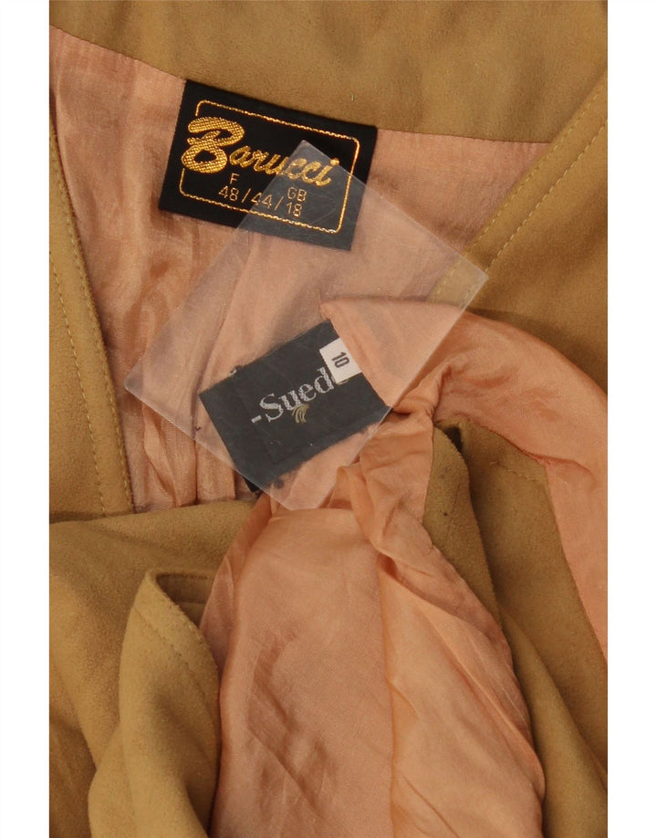 VINTAGE Γυναικείο Suede Gilet UK 18 XL Beige