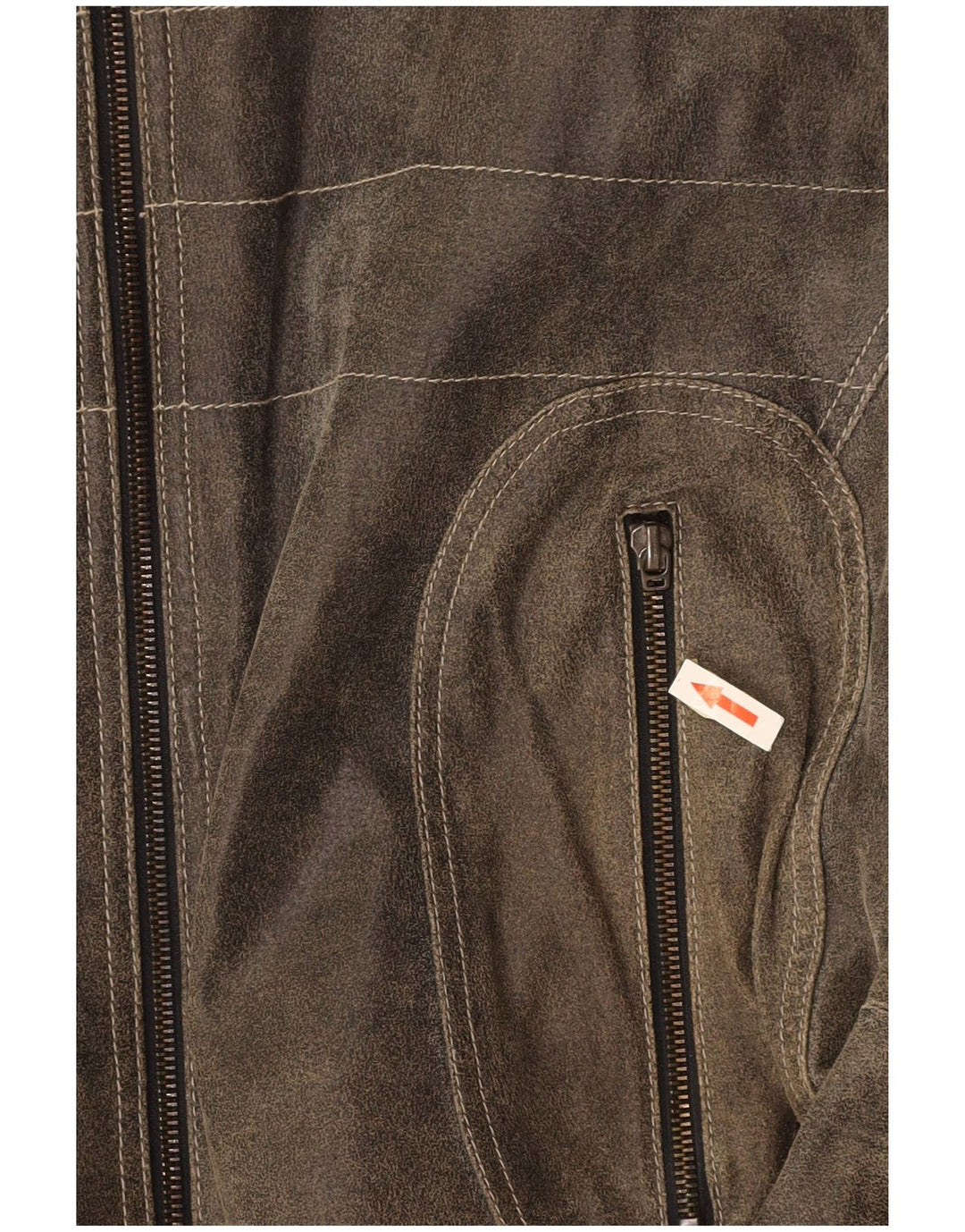 Ανδρικό δερμάτινο μπουφάν EXPLORER UK 40 Large Grey Colourblock Leather