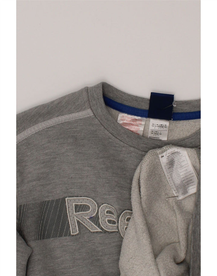 Reebok Boys Graphic Φούτερ Jumper 11-12 ετών Γκρι βαμβακερό