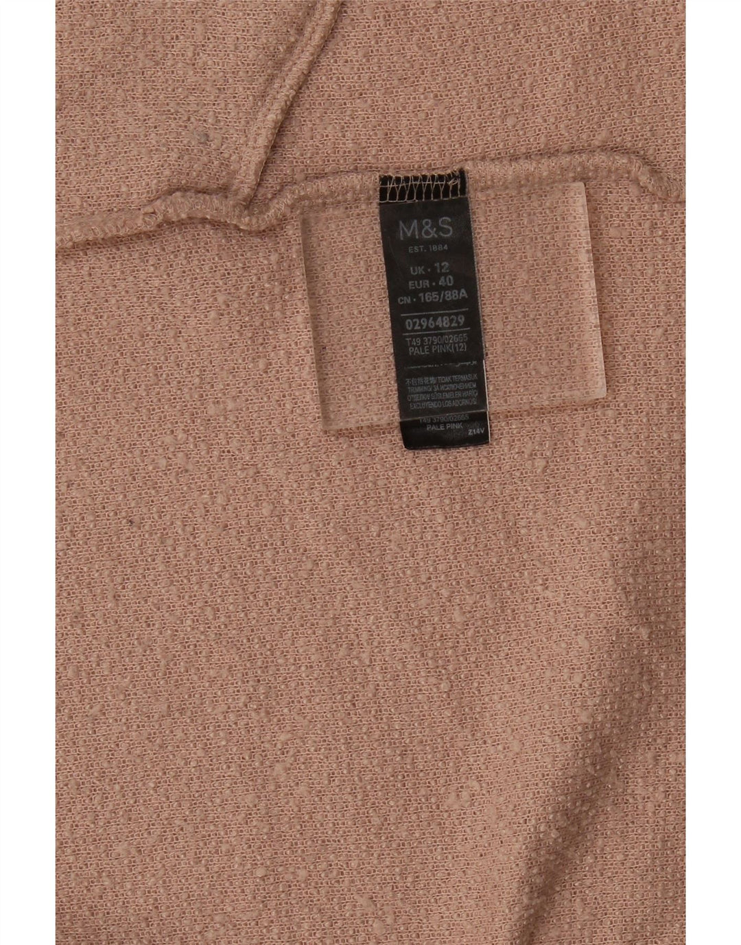 Marks & Spencer Γυναικείο Longline ανοιχτό πουλόβερ ζακέτα UK 12 Medium Pink