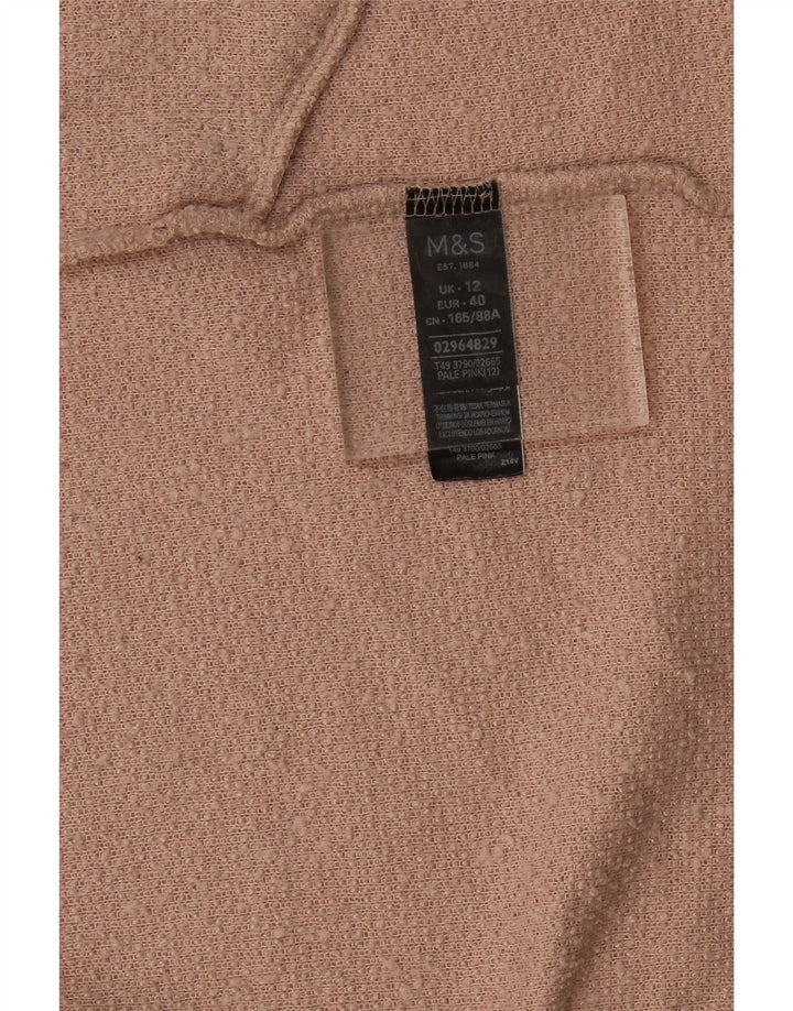Marks & Spencer Γυναικείο Longline ανοιχτό πουλόβερ ζακέτα UK 12 Medium Pink
