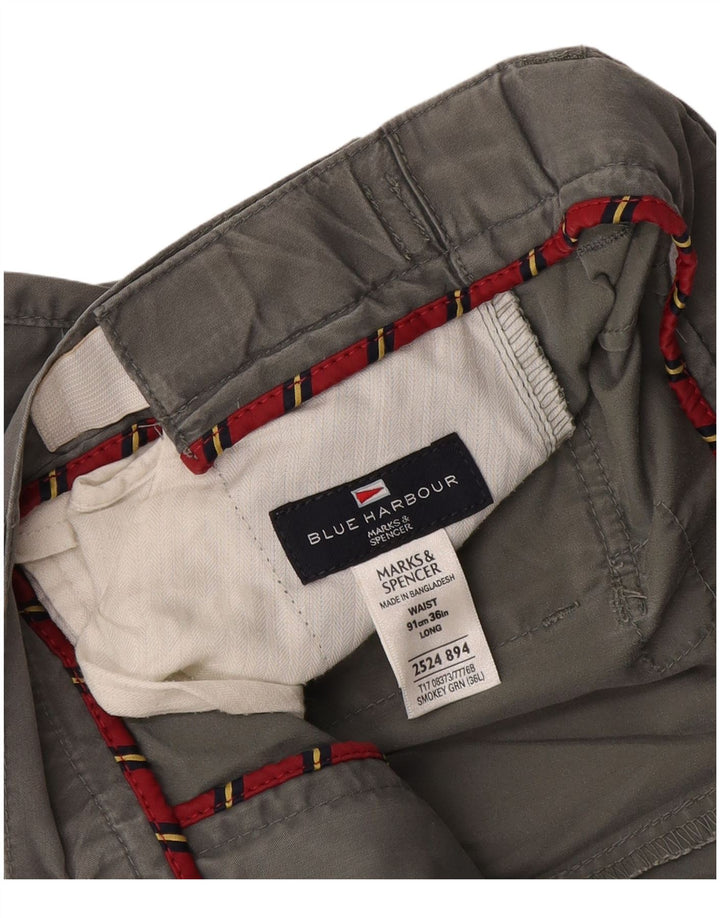 Marks & Spencer Ανδρικό Σορτς Chino Σορτς Μπλε Harbour W36 μεγάλο γκρι βαμβακερό