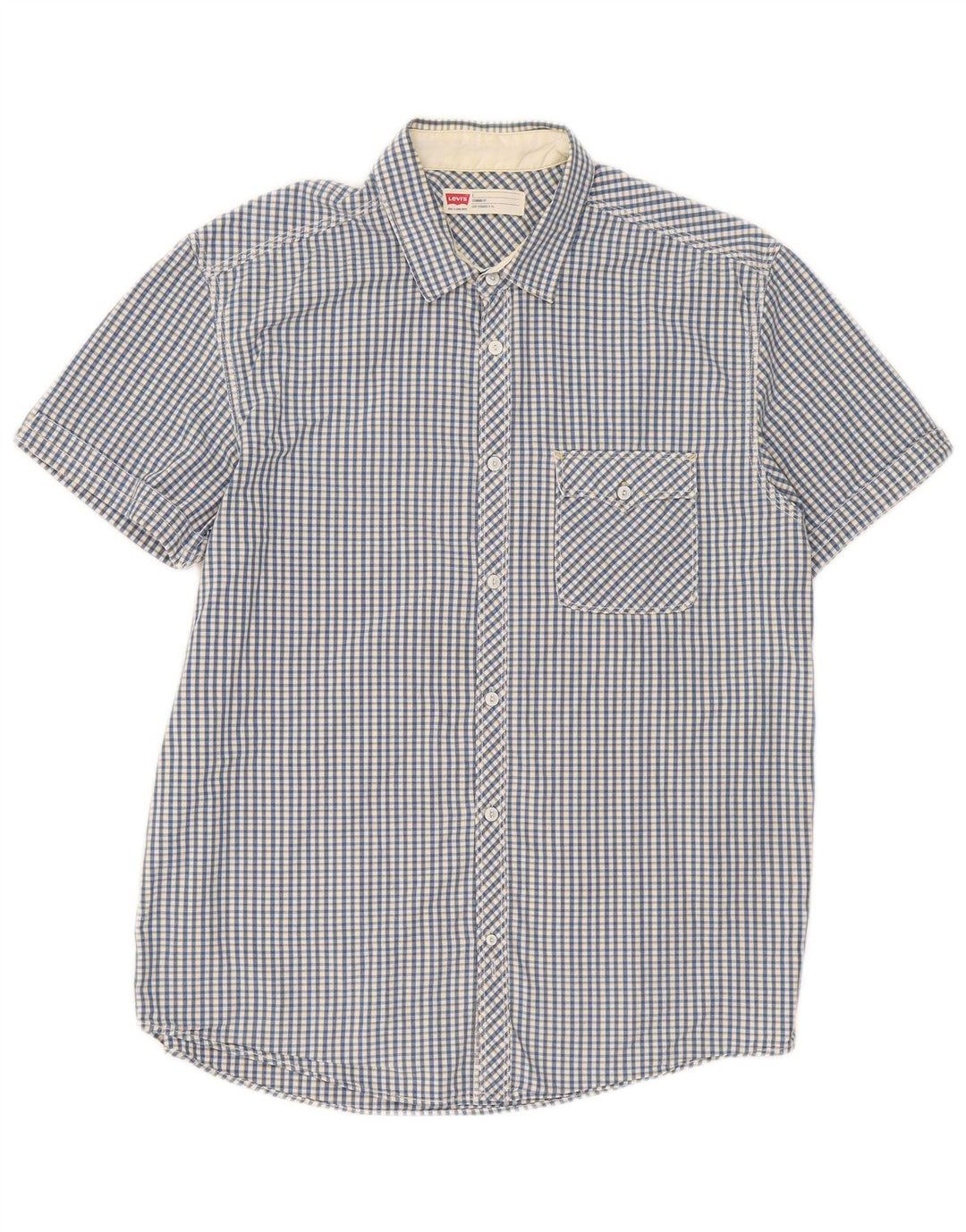 Ανδρικό κοντομάνικο Levi's πουκάμισο Standard Fit μεγάλο μπλε βαμβακερό Gingham