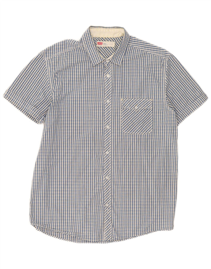 Ανδρικό κοντομάνικο Levi's πουκάμισο Standard Fit μεγάλο μπλε βαμβακερό Gingham