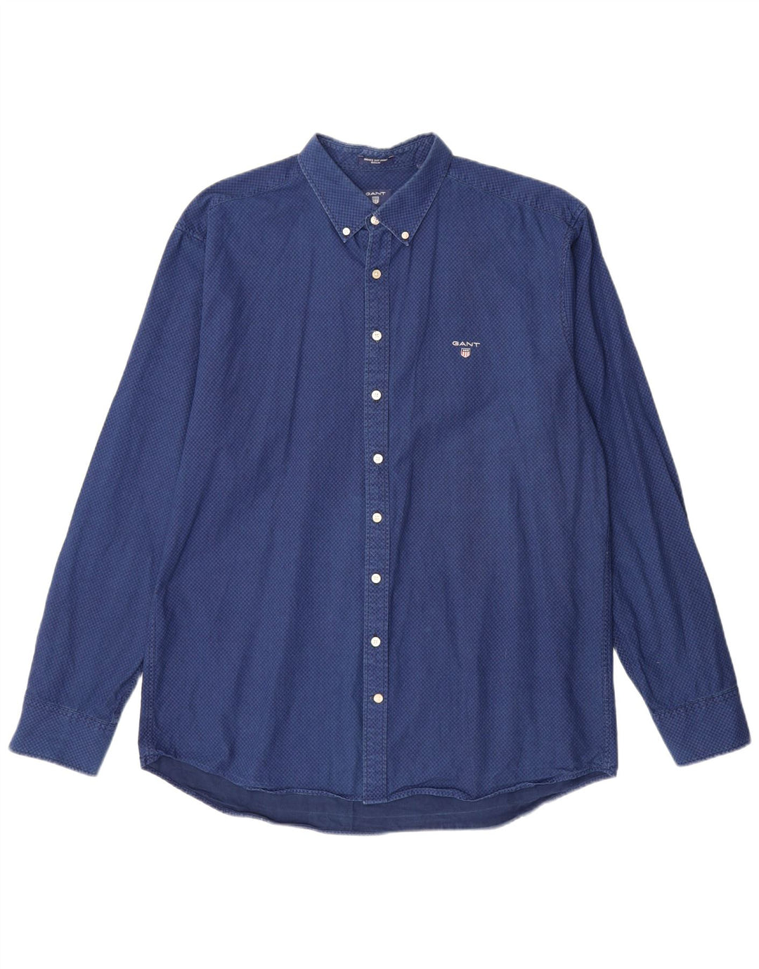 Ανδρικό πουκάμισο GANT Regular Fit Size 45/46 18 2XL Blue Geometric Cotton