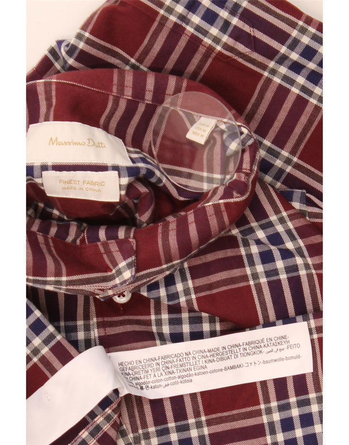 Ανδρικό πουκάμισο Massimo Dutti, μεσαίο μπορντό, βαμβακερό