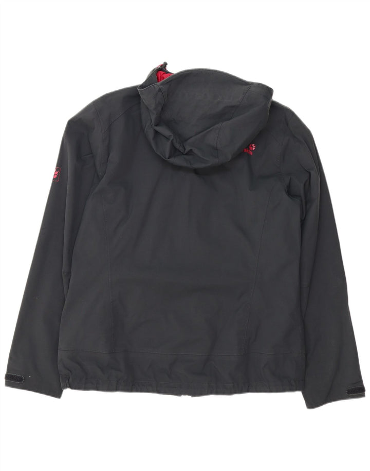 Jack Wolfskin γυναικείο μπουφάν βροχής με κουκούλα UK 16 Large Grey Polyamide