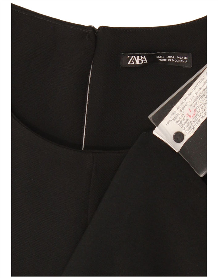 Zara Γυναικείο Αμάνικο Φόρεμα Σκηνής UK 16 Large μαύρο πολυεστέρα