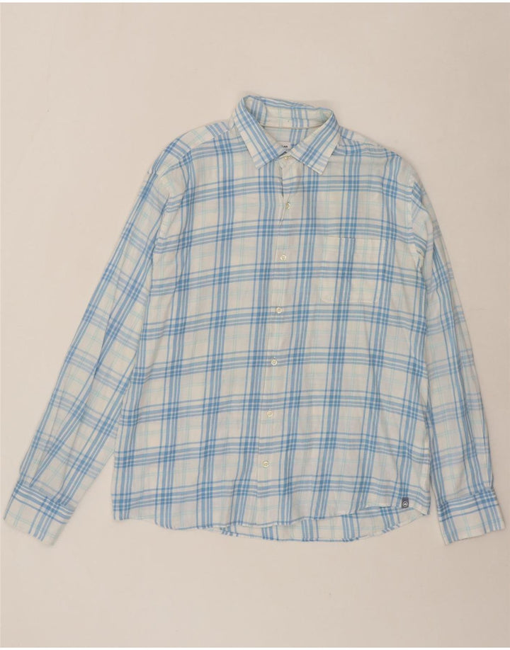 PETER MILLAR Mens Shirt Large Blue Check Cotton Vintage Peter Millar and Second-Hand Peter Millar from Messina Hembry 