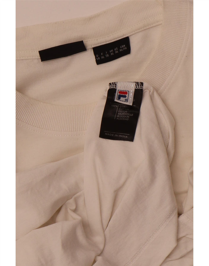 Ανδρικό γραφικό T-Shirt FILA Top XL Λευκό βαμβακερό