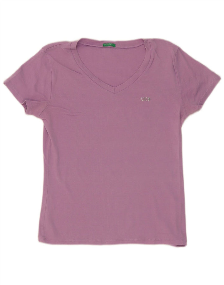 Benetton Γυναικείο T-Shirt Top UK 12 Medium Purple