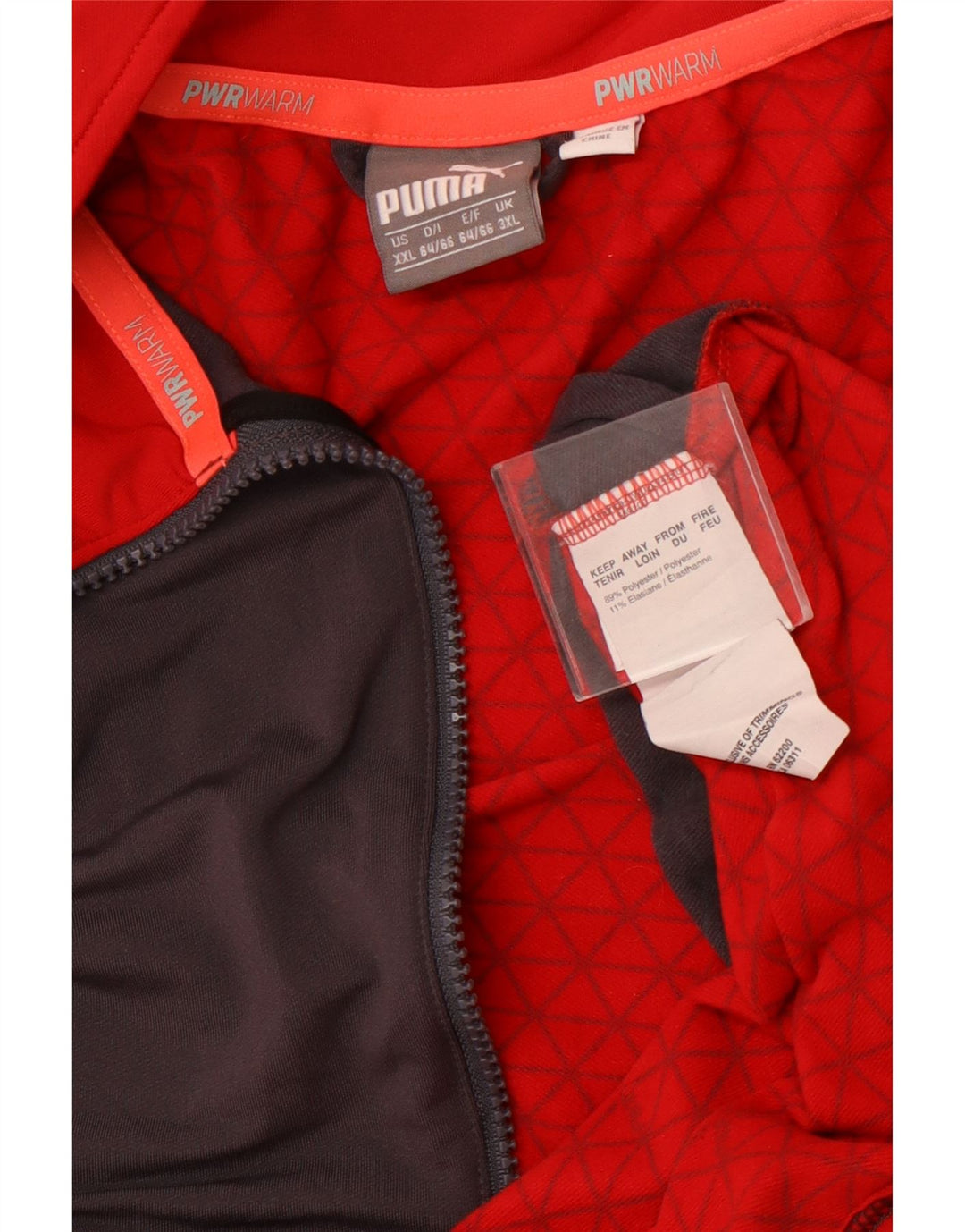 Ανδρική φόρμα πουλόβερ με φερμουάρ PUMA Top 3XL γκρι πολυεστέρας