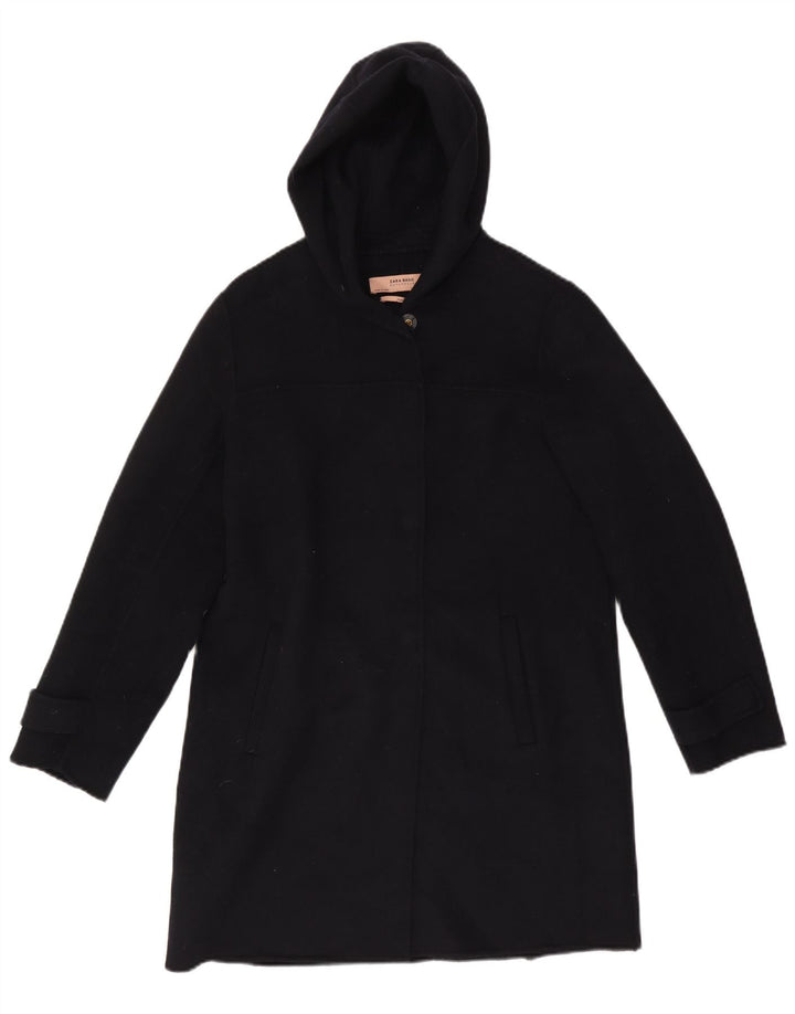 Zara Γυναικείο Πανωφόρι με Κουκούλα UK 14 Medium Μαύρο