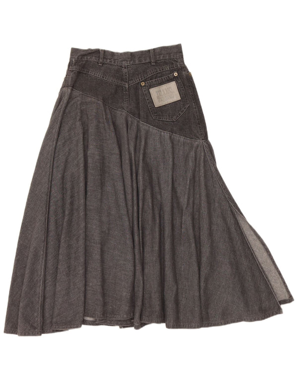 Vintage Womens Denim Flared Skirt IT 40 Small W25  Black Cotton