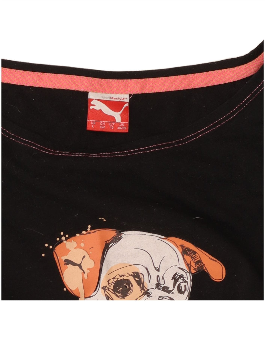 Γραφικό T-Shirt PUMA Girls Top 11-12 ετών Μαύρο