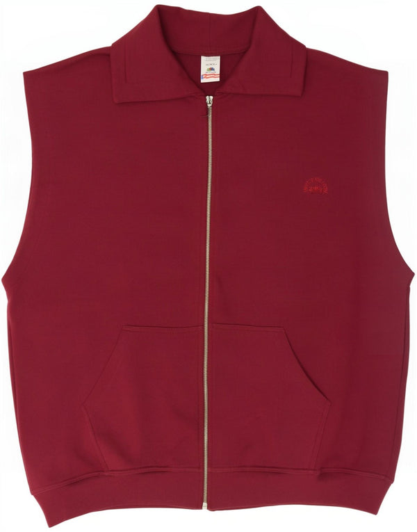 Fruit Of The Loom Ανδρική Αμάνικη αθλητική φόρμα Top Jacket 2XL Burgundy Cotton
