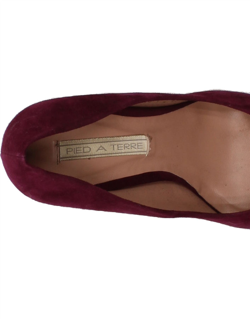 PIED A TERRE Womens Suede Pump Heels UK Size 7 Maroon Suede Vintage Pied A Terre and Second-Hand Pied A Terre from Messina Hembry 