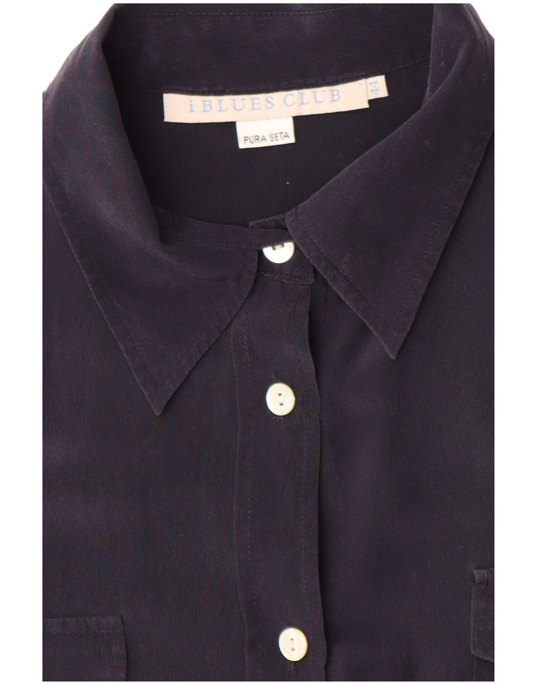 i Blues Γυναικείο Πουκάμισο Μπλούζα IT 44 Medium Navy Blue Silk