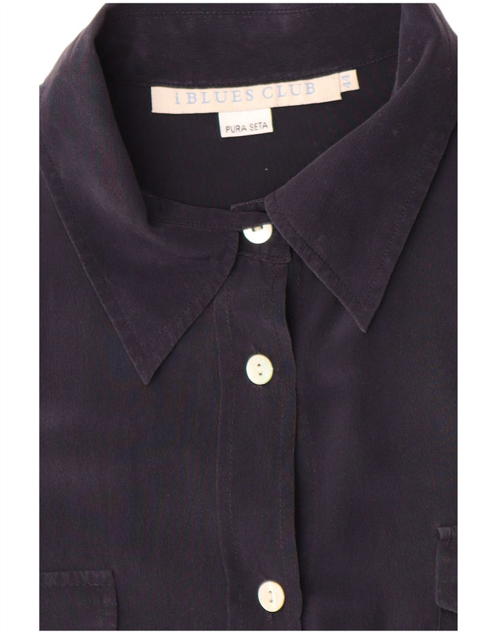 i Blues Γυναικείο Πουκάμισο Μπλούζα IT 44 Medium Navy Blue Silk