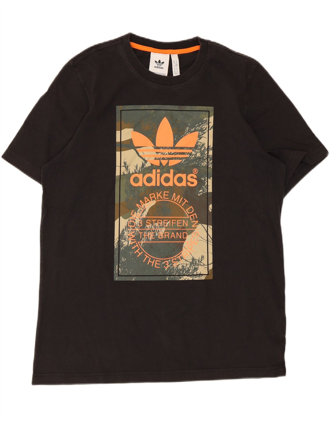 Ανδρικό γραφικό T-Shirt Adidas Top Μεσαίο μαύρο βαμβακερό