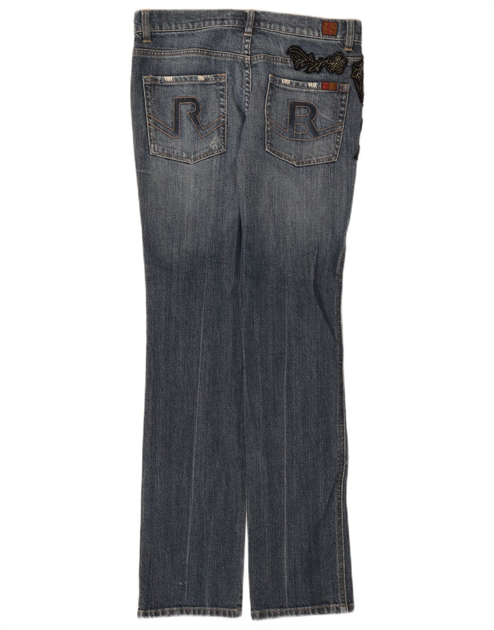 Roccobarocco Γυναικεία Bootcut Jeans IT 42 Medium W28 L32 Blue Floral