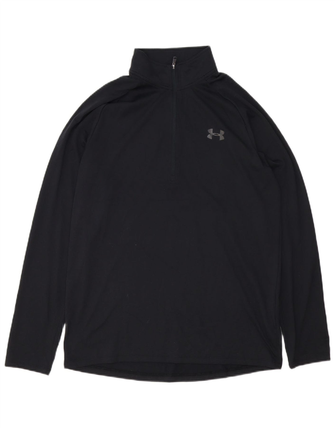 Ανδρική φόρμα αθλητικής φόρμας Under Armor Heat Gear με φερμουάρ πουλόβερ στο επάνω μέρος, μεσαίο μαύρο