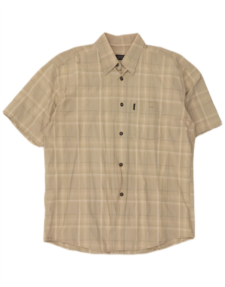 Ανδρικό κοντομάνικο πουκάμισο Camel Active XL Beige Check