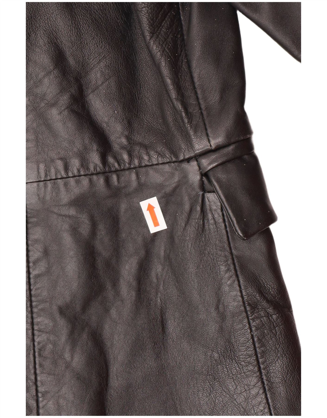 Vintage Γυναικείο Δερμάτινο Παλτό UK 14 Medium Black Leather