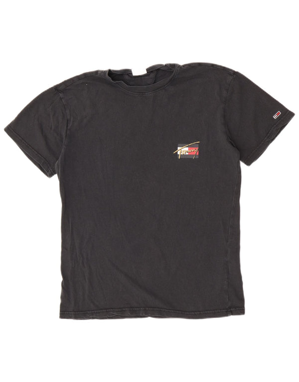Tommy Hilfiger Ανδρικό γραφικό T-Shirt Top Μικρό μαύρο βαμβακερό