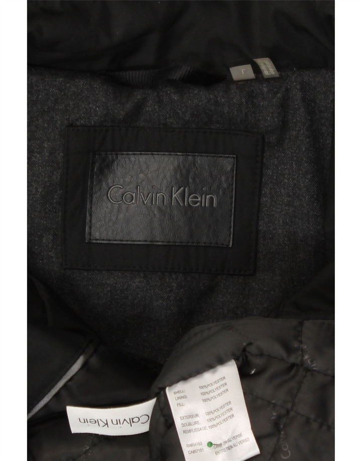 Calvin Klein Mens Hooded Utility Jacket UK 40 Large Black Polyester