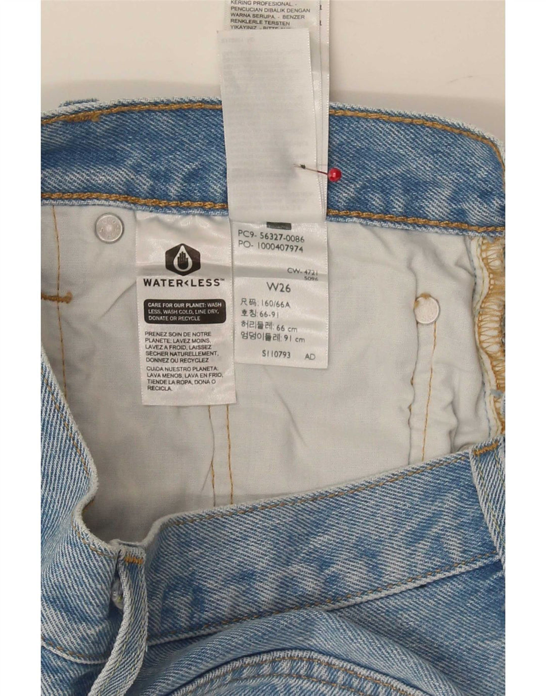 Levi's Womens 501 Distressed τζιν σορτς W26 μικρό μπλε βαμβακερό