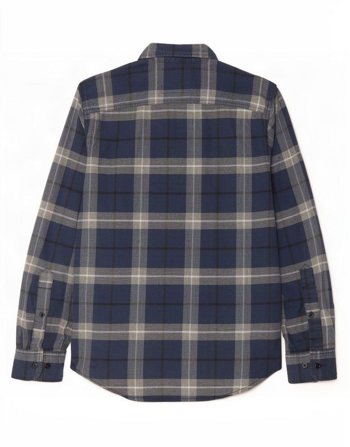 Ανδρικό Stretch Πουκάμισο Hollister Μικρό Navy Blue καρό βαμβακερό