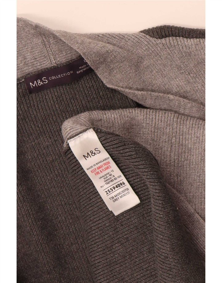 Marks & Spencer Γυναικείο πουλόβερ Longline Cardigan UK 12 Medium Grey