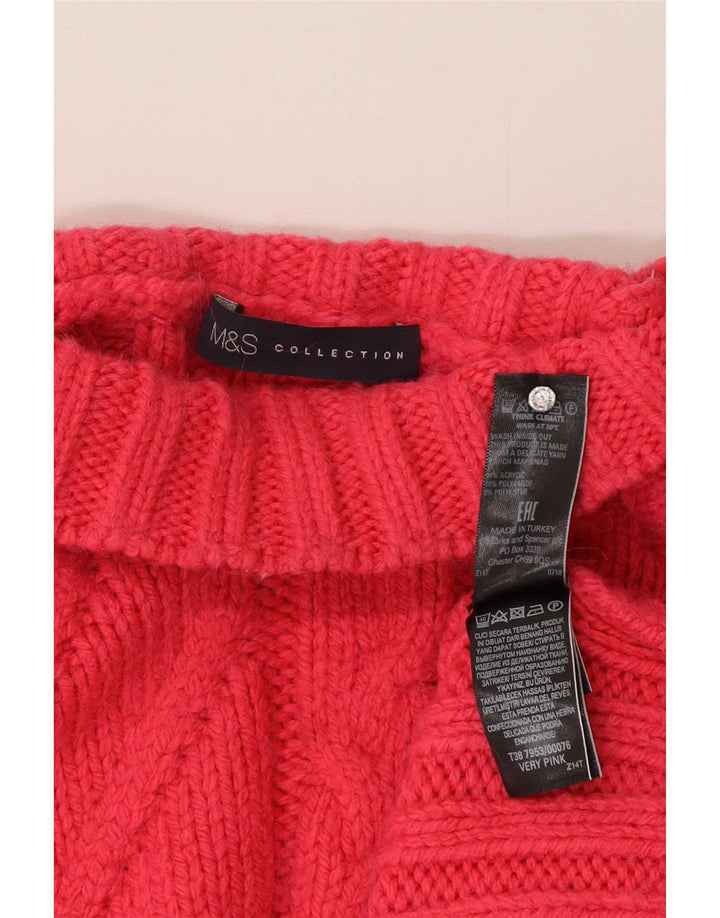 Marks & Spencer Γυναικείο πουλόβερ με λαιμό χελώνα UK 16 μεγάλο ροζ
