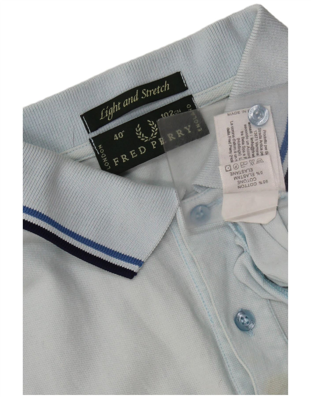 FRED PERRY Ανδρικό πουκάμισο Polo Light και Stretch Μικρό Μπλε Βαμβακερό