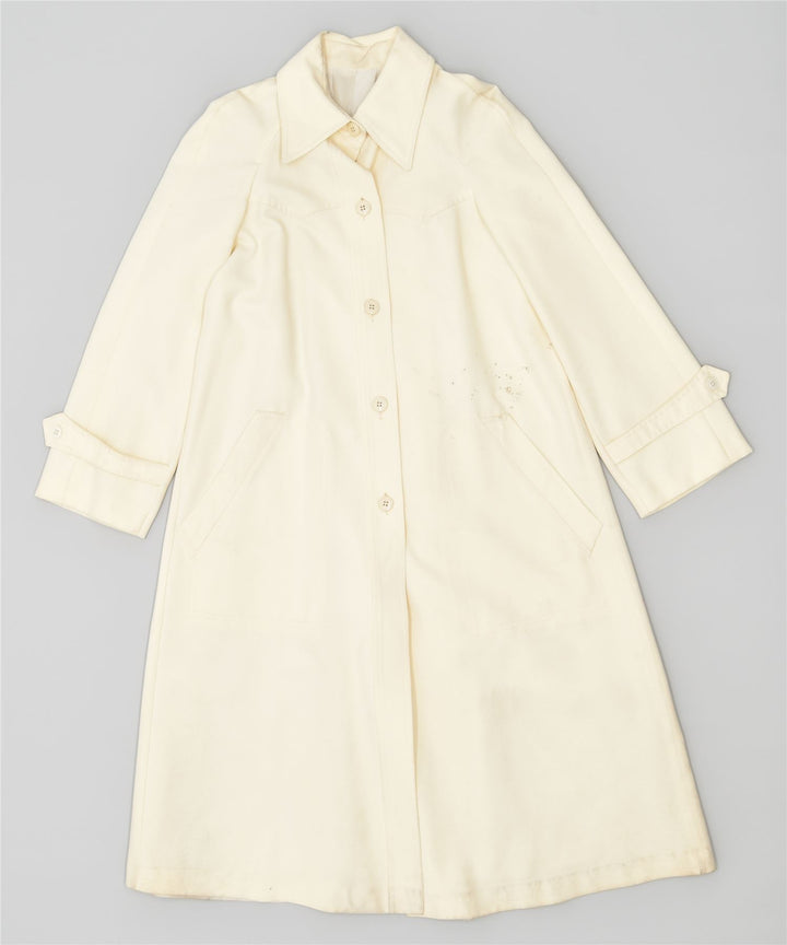 VINTAGE Γυναικείο Πανωφόρι UK 4 XS Off White