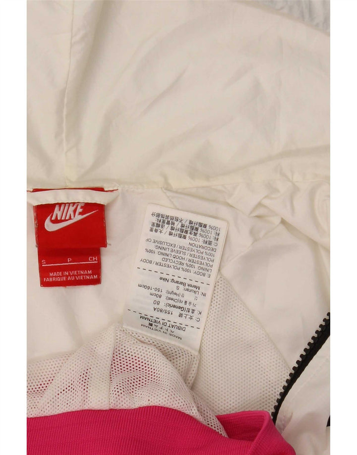 Nike γυναικείο μπουφάν βροχής με κουκούλα UK 10 Small Pink Colorblock Polyester