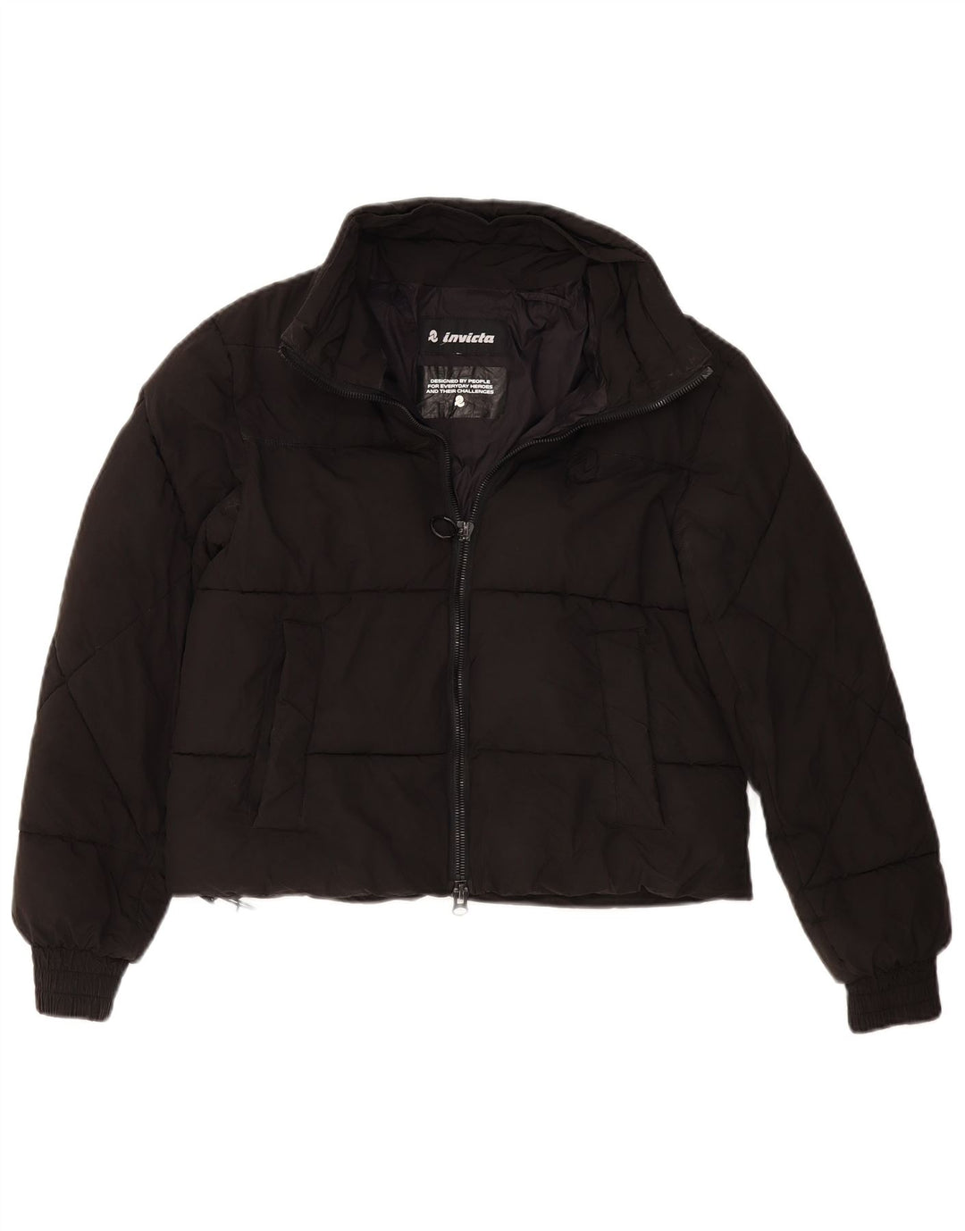 Invicta Γυναικείο Crop Oversized Jacket UK 6 XS Μαύρο Πολυαμίδιο
