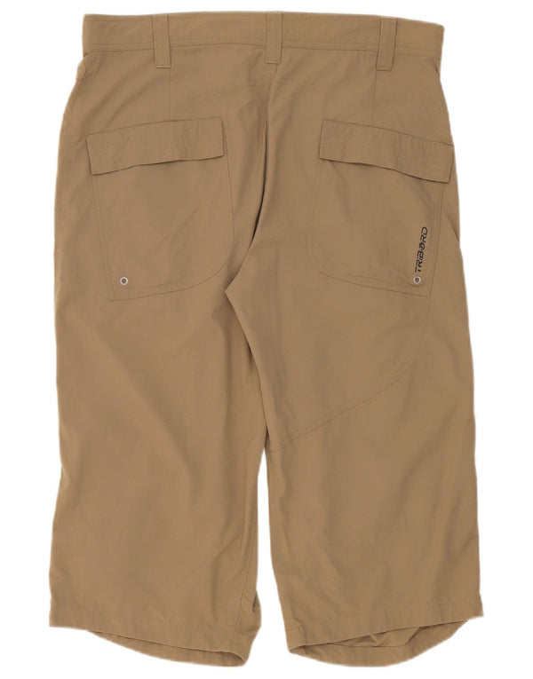 TRIBORD Womens Straight Capri Trousers EU 44 Large W36 L20 Beige Polyamide